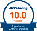 Avvo Rating 10.0 superb top criminal attorney 